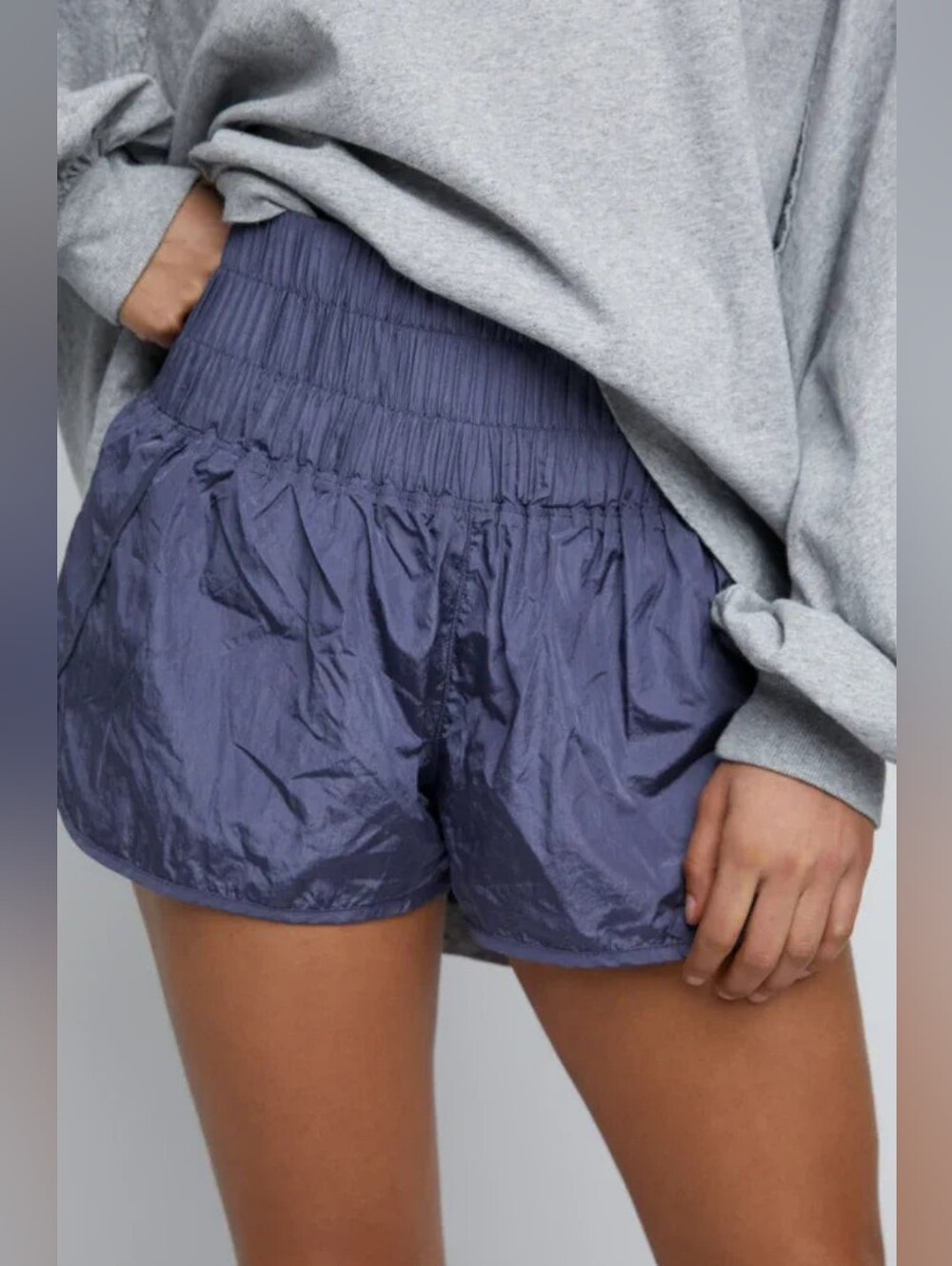 NEW Free People Movement Way Home Shorts Deep Sea Smocked Waist